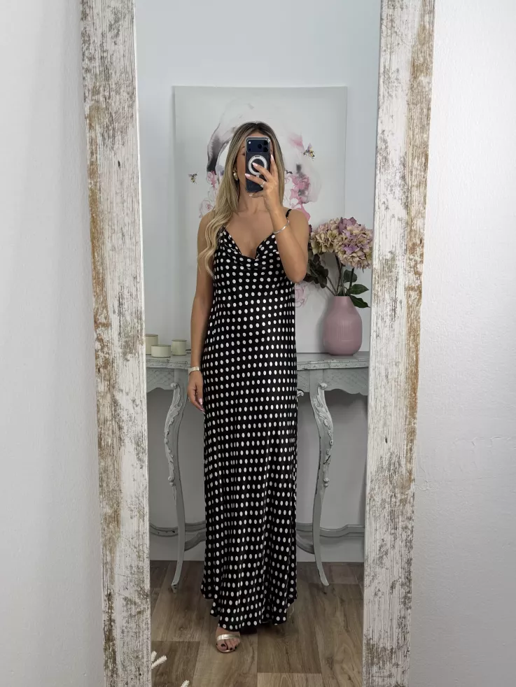 Vestido Gabi negro lunares