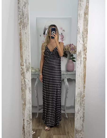 Vestido Gabi negro lunares