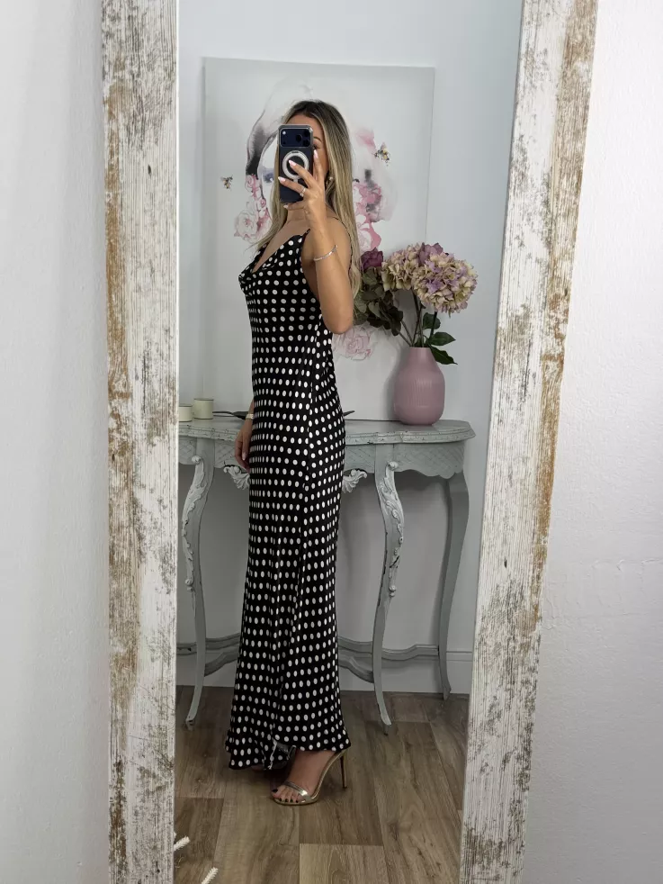 Vestido Gabi negro lunares