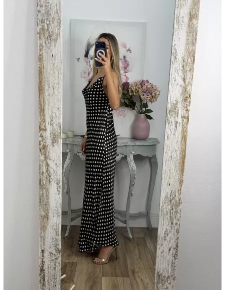 Vestido Gabi negro lunares