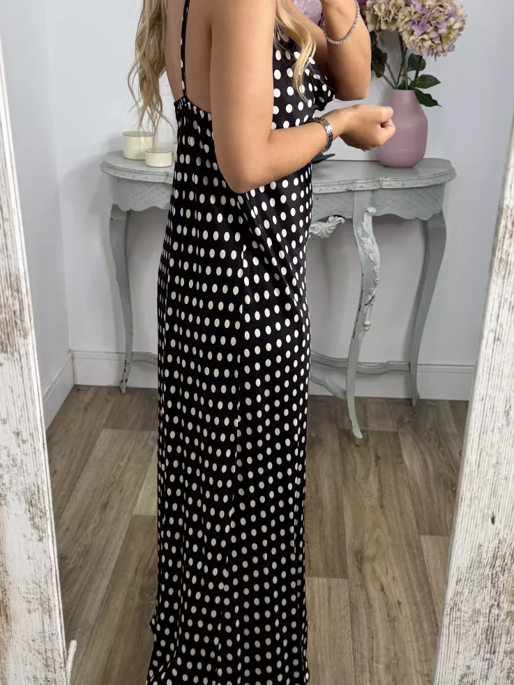 Vestido Gabi negro lunares