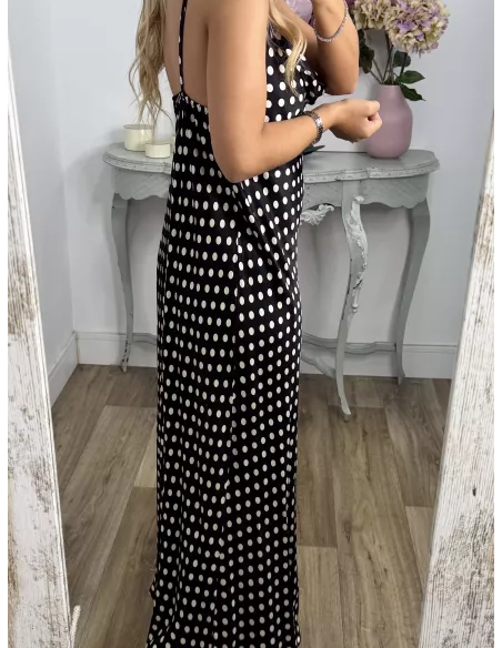 Vestido Gabi negro lunares