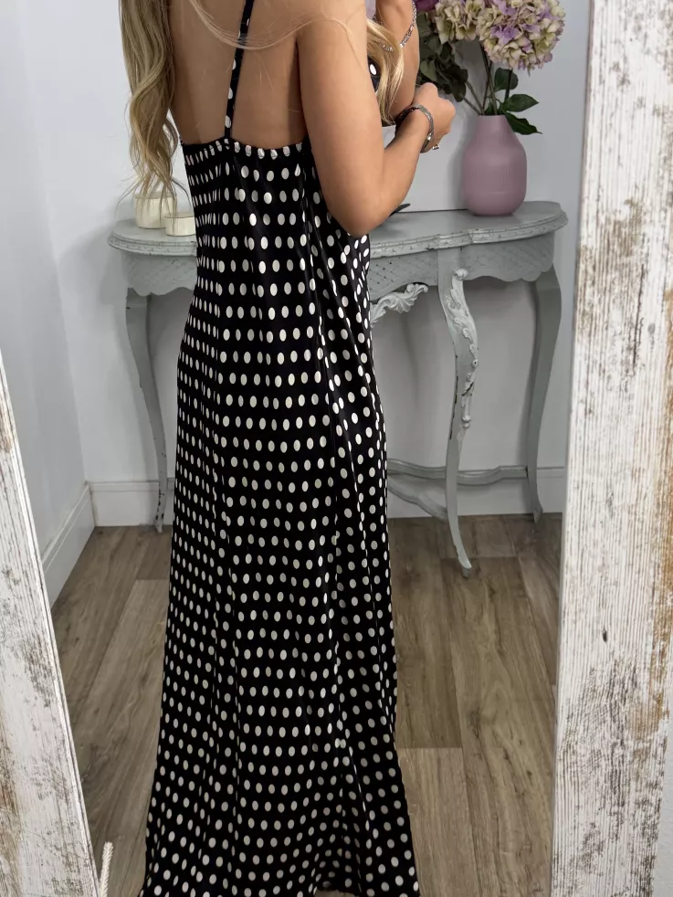 Vestido Gabi negro lunares