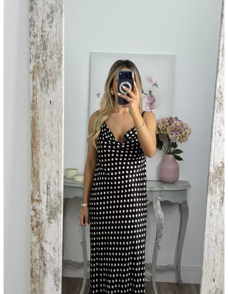 Vestido Gabi negro lunares