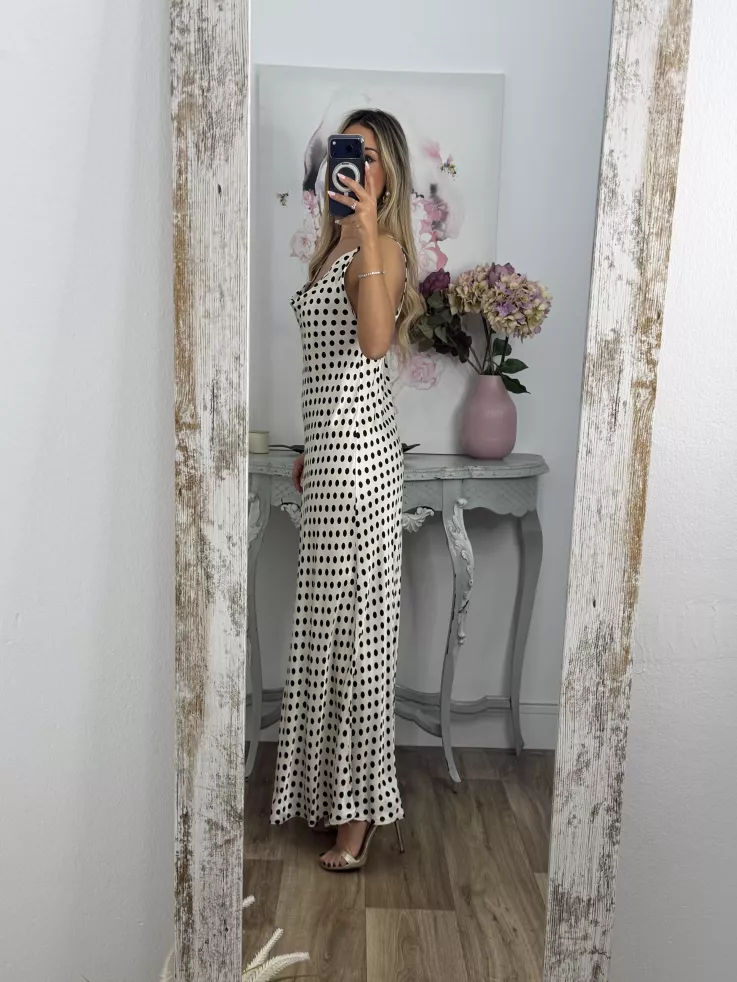 Vestido Gabi blanco lunares