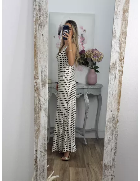 Vestido Gabi blanco lunares