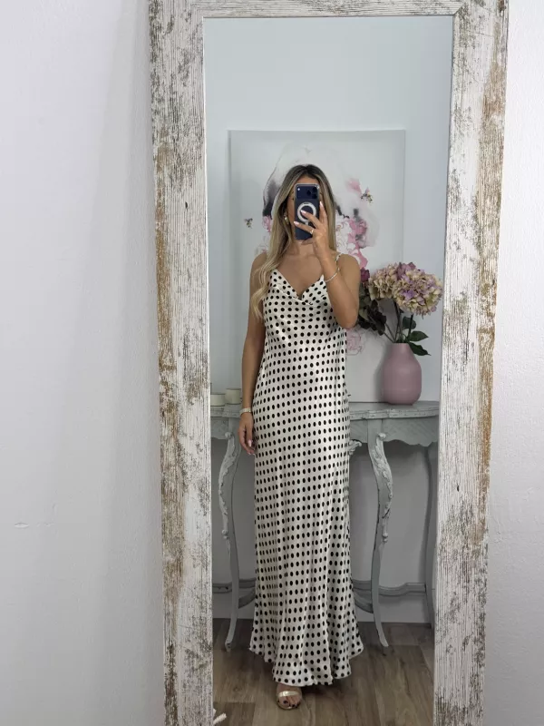 Vestido Gabi blanco lunares