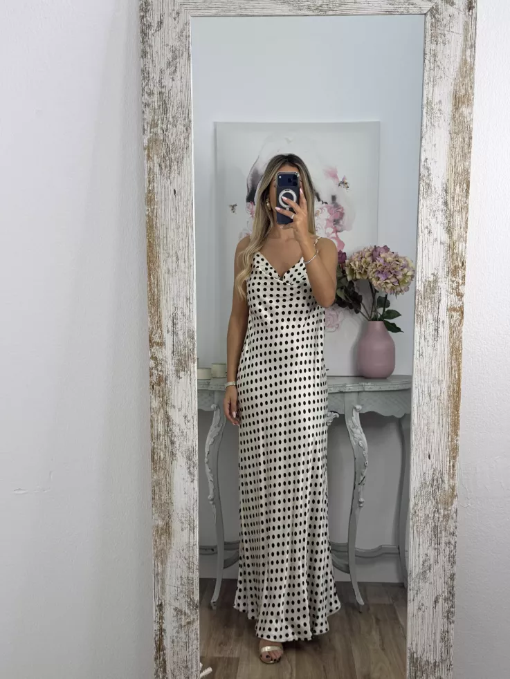 Vestido Gabi blanco lunares