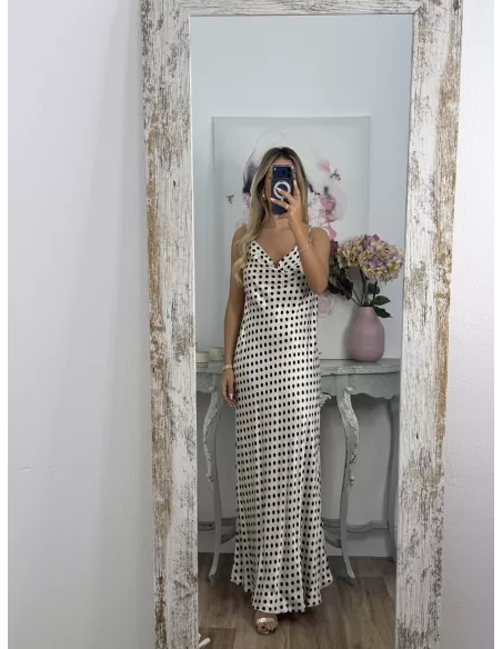 Vestido Gabi blanco lunares