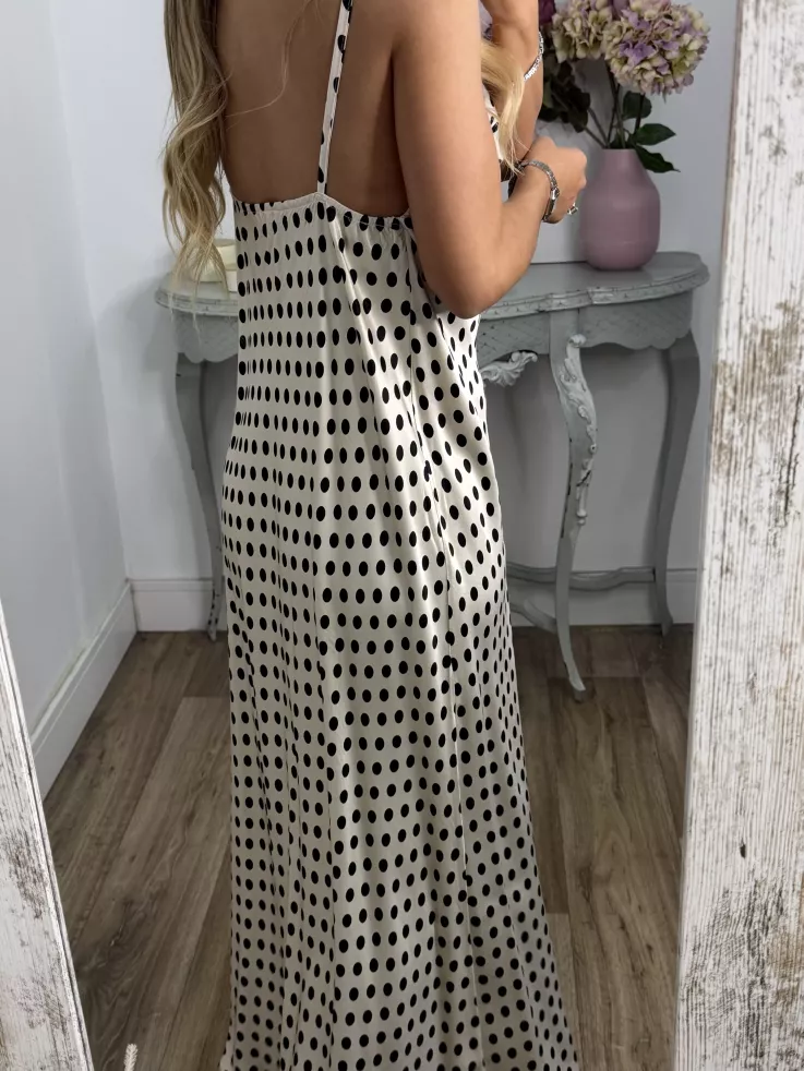 Vestido Gabi blanco lunares