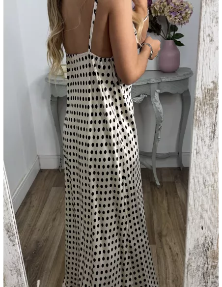 Vestido Gabi blanco lunares
