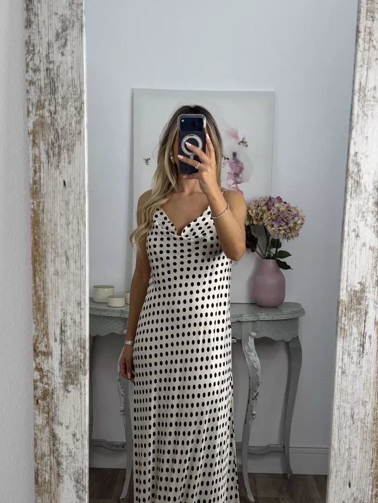 Vestido Gabi blanco lunares
