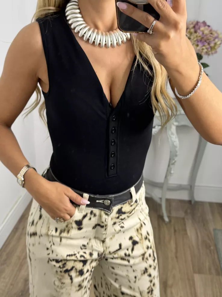 Body sisa abotonado negro