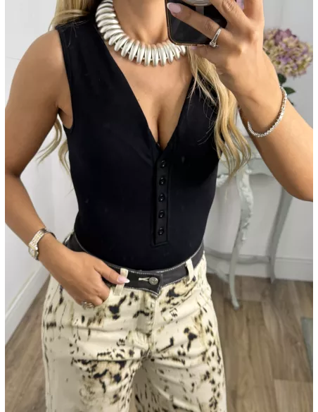 Body sisa abotonado negro