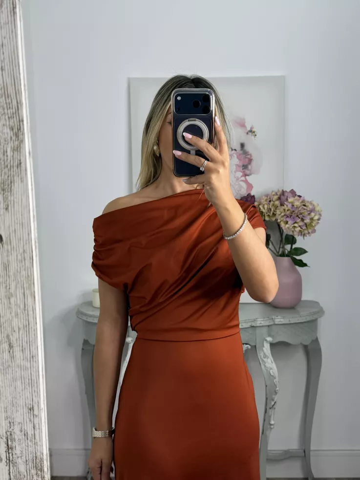 Vestido Prisma teja