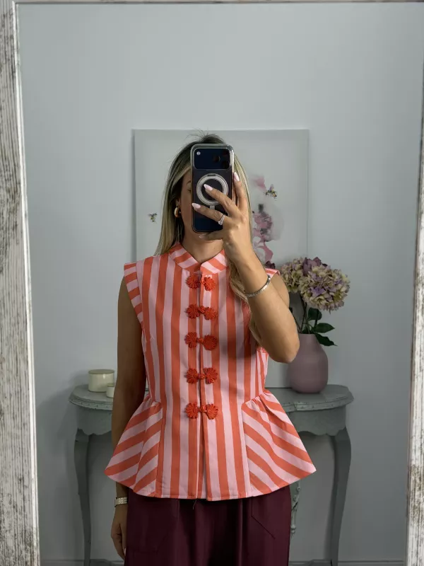 Camisa Goyesca rosa y roja