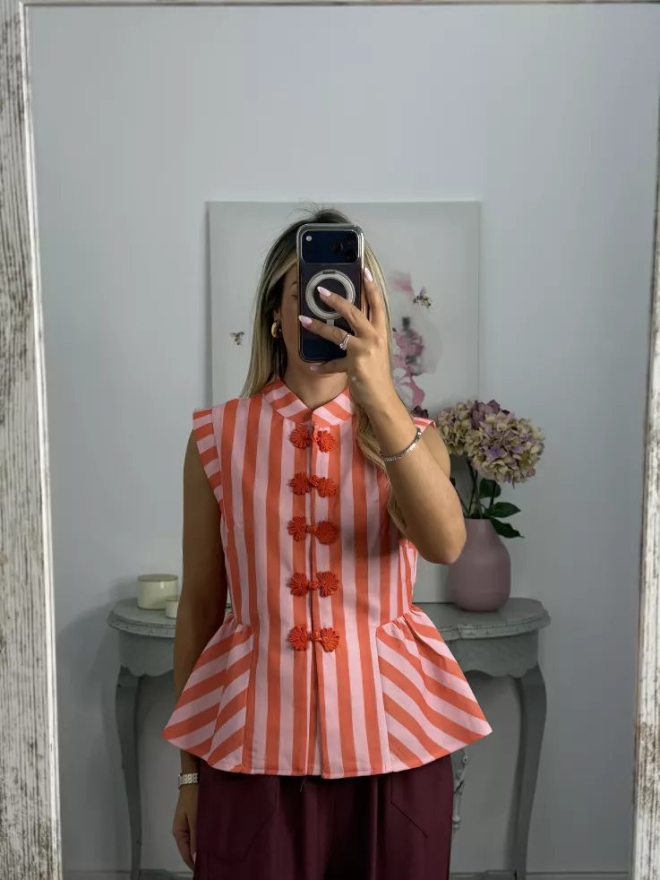 Camisa Goyesca rosa y roja