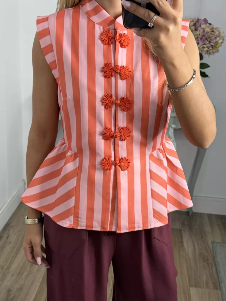 Camisa Goyesca rosa y roja
