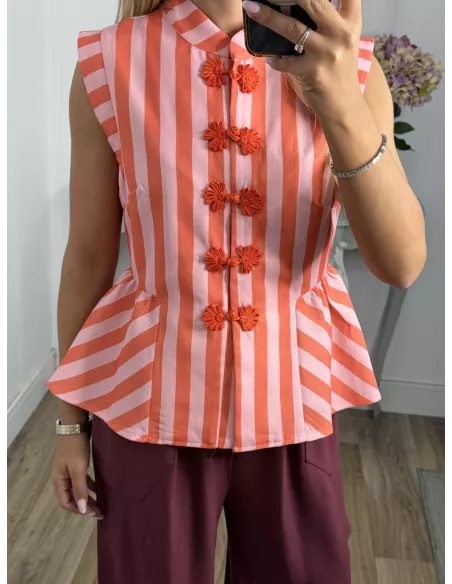 Camisa Goyesca rosa y roja