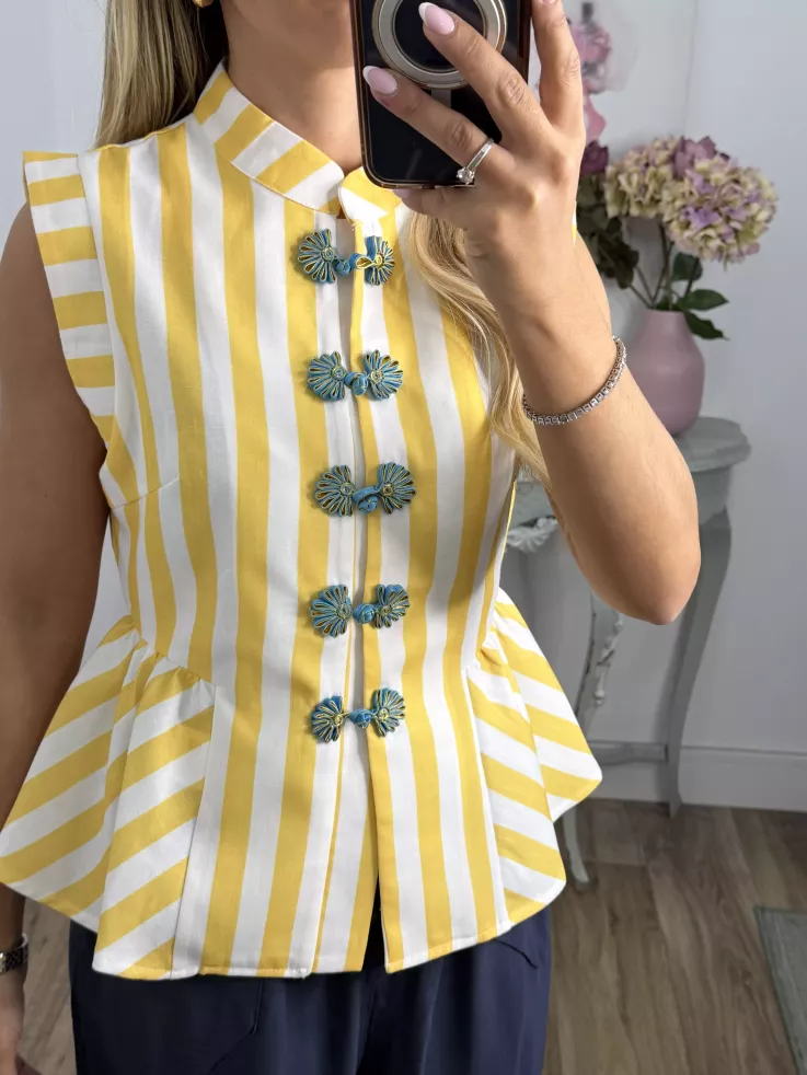 Camisa Goyesca amarilla y azul