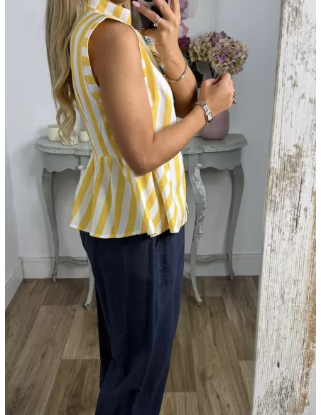 Camisa Goyesca amarilla y azul