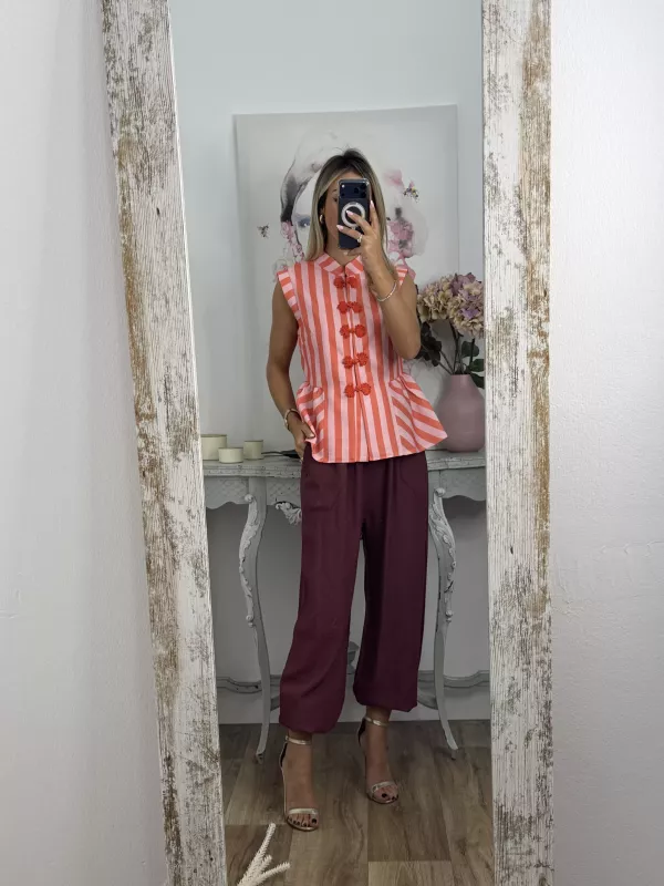Pantalón Helena Burdeos