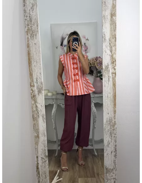 Pantalón Helena Burdeos