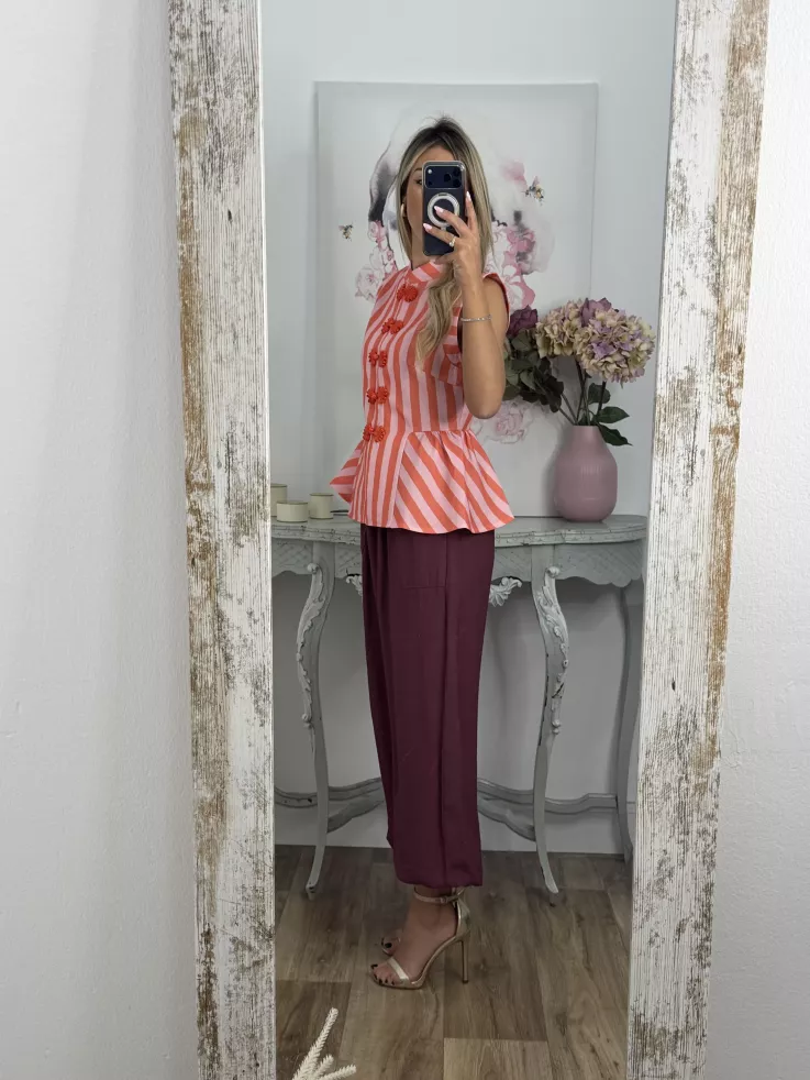 Pantalón Helena Burdeos