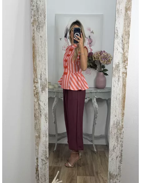 Pantalón Helena Burdeos