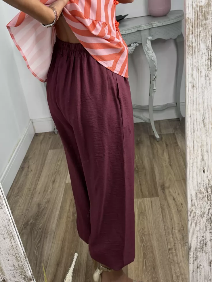 Pantalón Helena Burdeos