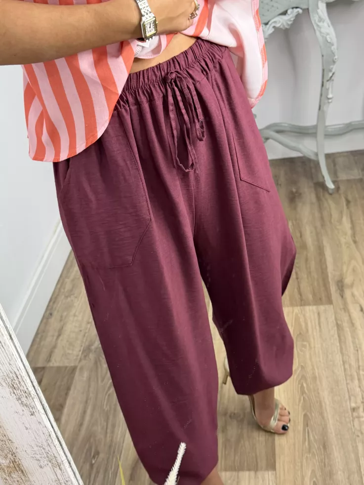 Pantalón Helena Burdeos