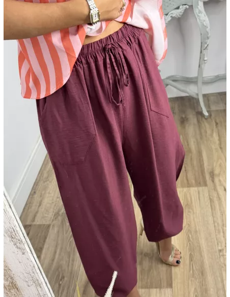 Pantalón Helena Burdeos