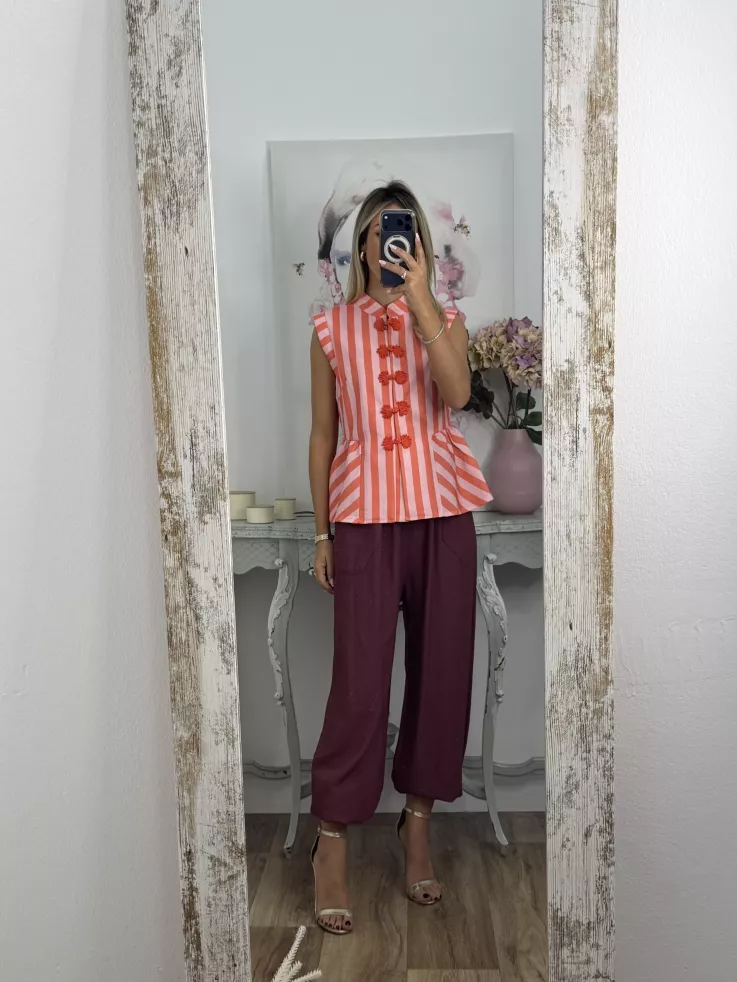 Pantalón Helena Burdeos