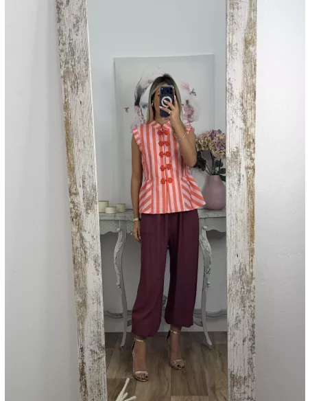 Pantalón Helena Burdeos