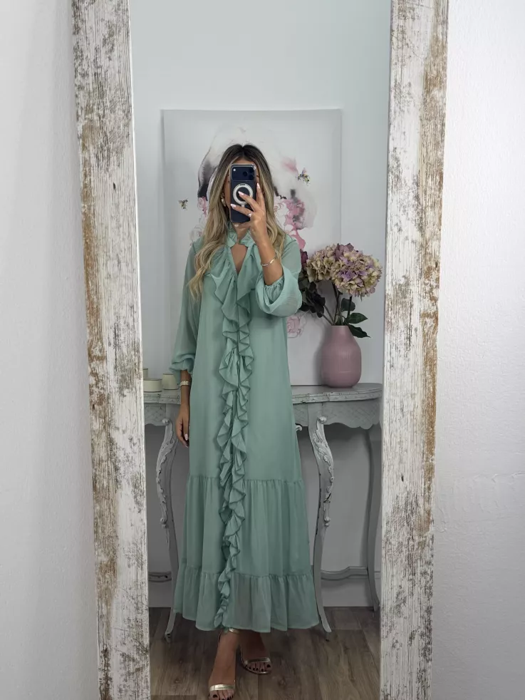 Vestido Casandra largo verdeagua