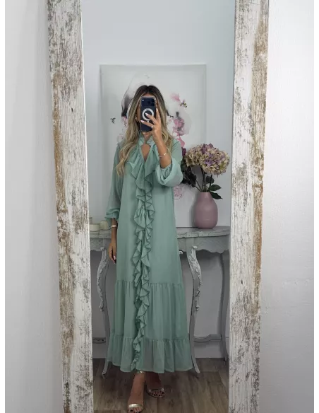Vestido Casandra largo verdeagua