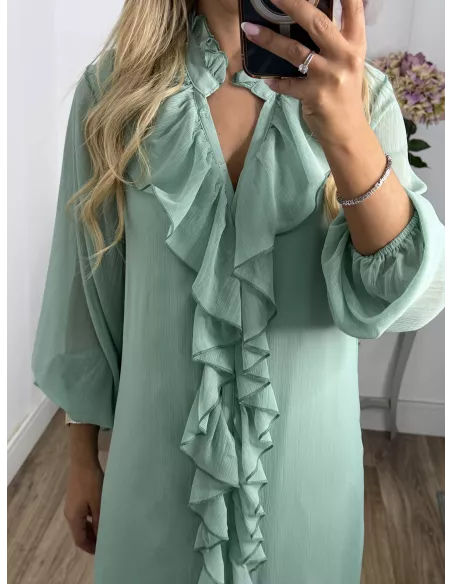 Vestido Casandra largo verdeagua