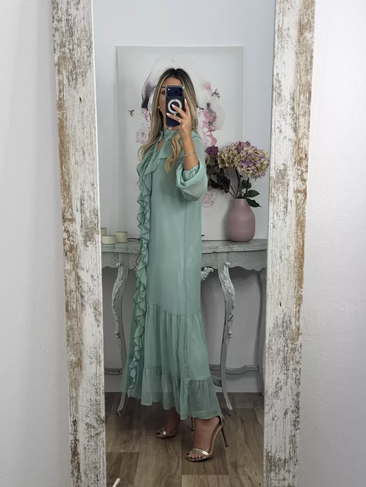 Vestido Casandra largo verdeagua