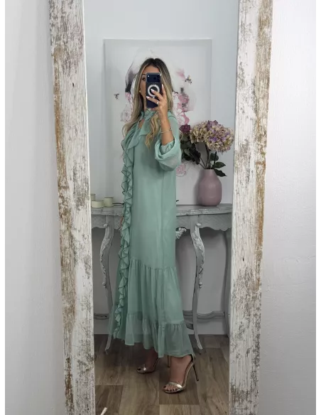Vestido Casandra largo verdeagua