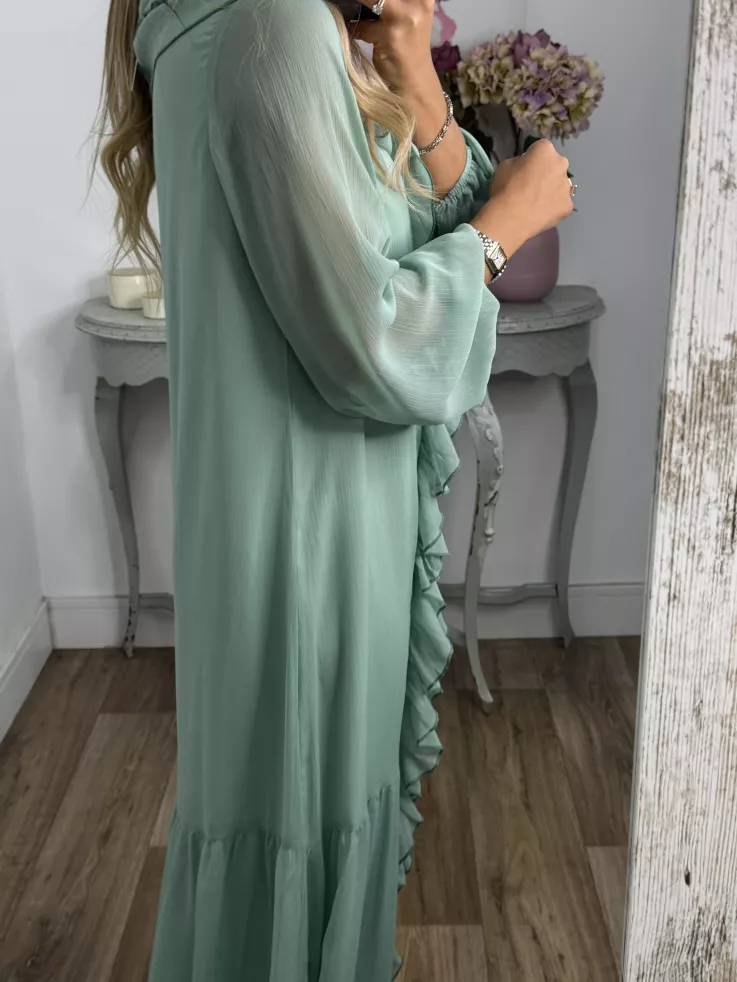 Vestido Casandra largo verdeagua