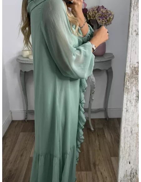 Vestido Casandra largo verdeagua