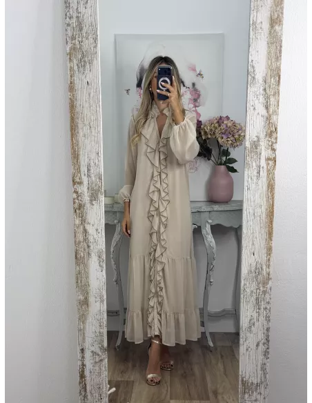 Vestido Casandra largo beige