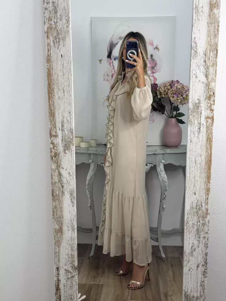 Vestido Casandra largo beige