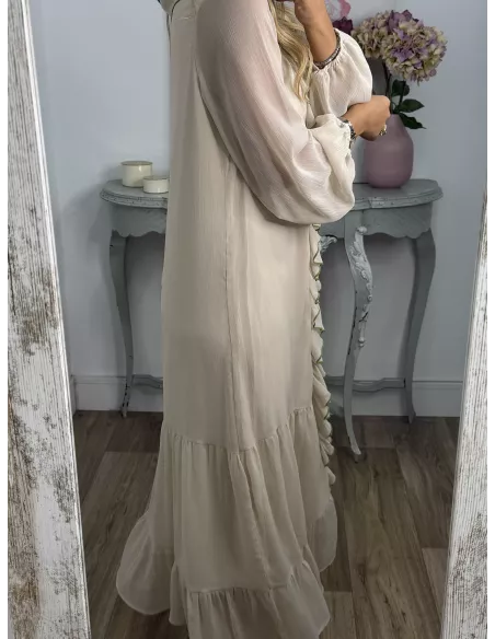 Vestido Casandra largo beige
