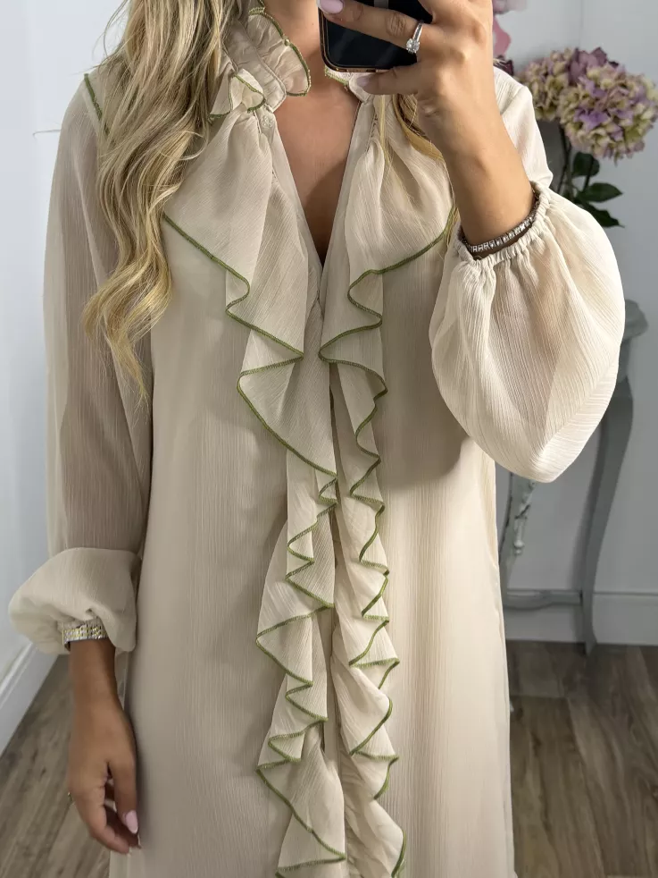 Vestido Casandra largo beige