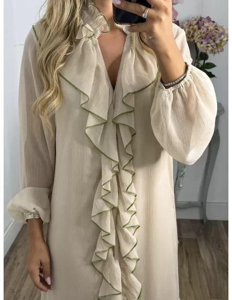 Vestido Casandra largo beige
