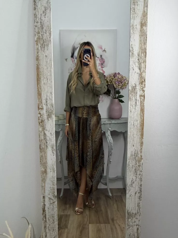 Camisa oversize fluida verde