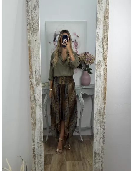 Camisa oversize fluida verde