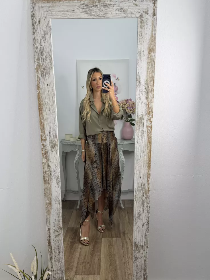 Camisa oversize fluida verde