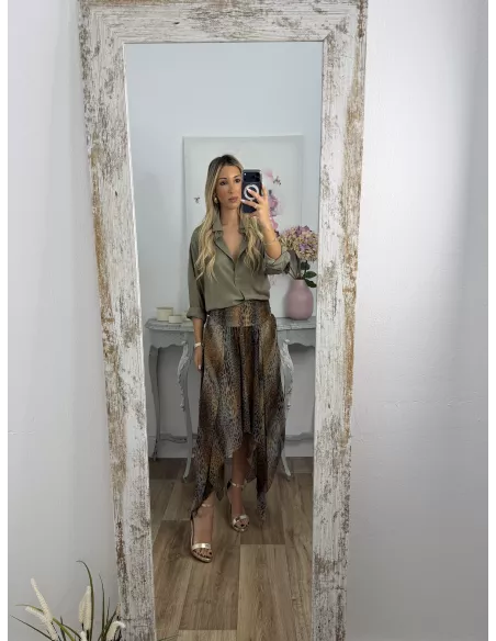 Camisa oversize fluida verde